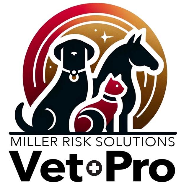 The VetPro logo, featuring a stylized dog, horse, and cat silhouette in a shield design.